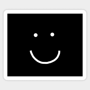 Minimal White Line Smiley Face Sticker